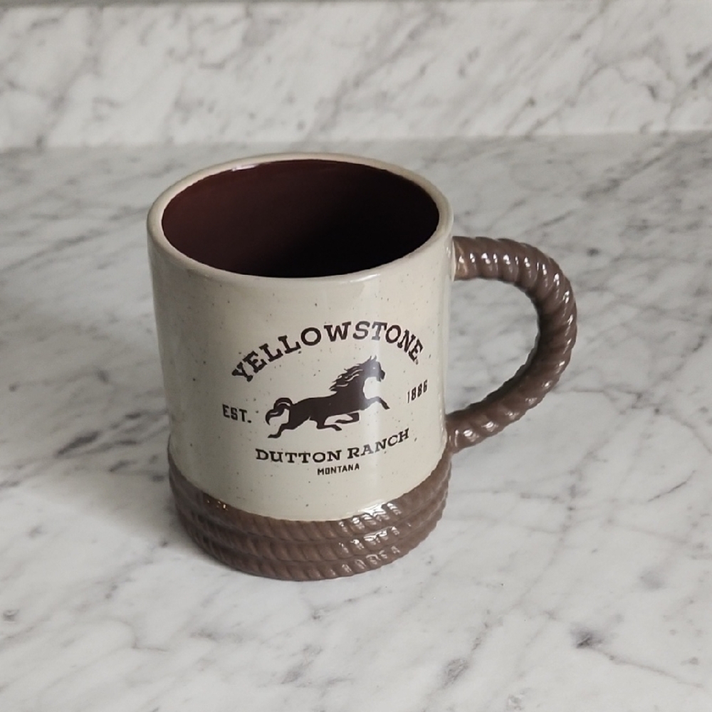 Yellowstone Dutton Ranch Brown and Cream Mug